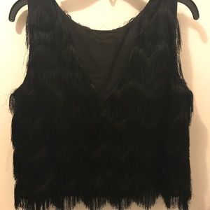 Black fringe top